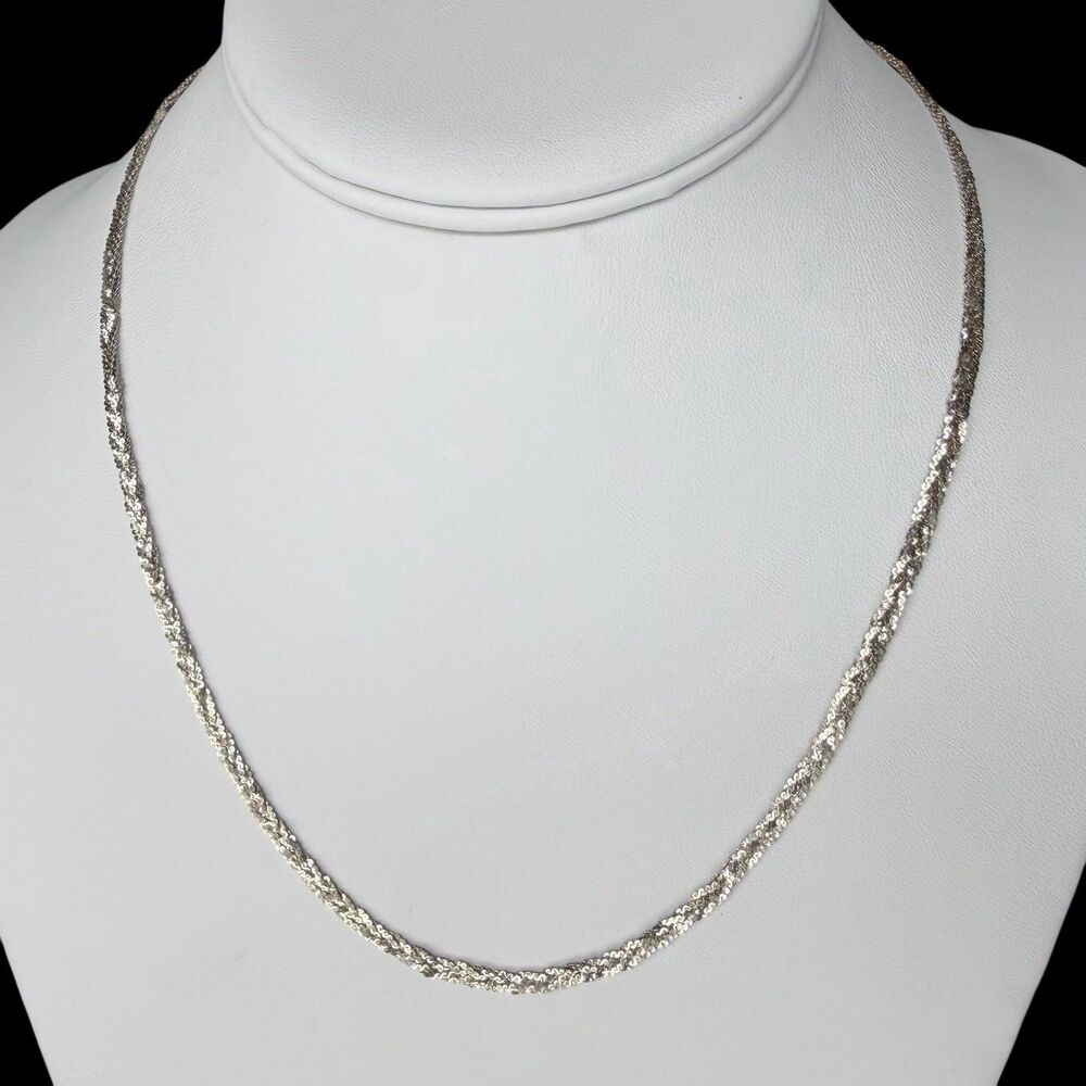 Sterling Silver - ITALY IBB 18" Braided Serpentine Chain Necklace 925 4mm Estate